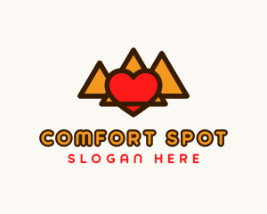 Egypt Pyramid Heart  logo design