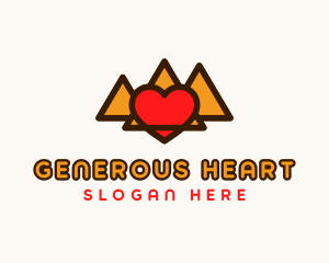 Egypt Pyramid Heart  logo design