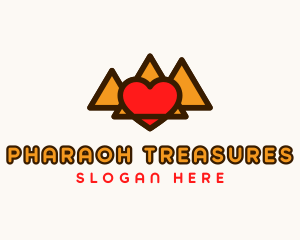 Egypt Pyramid Heart  logo design