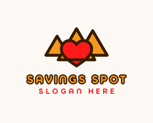 Egypt Pyramid Heart  logo design