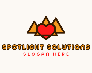 Egypt Pyramid Heart  logo design