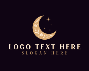 Bohemian - Floral Mystic Moon logo design