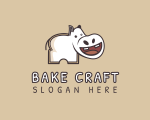 Hippopotamus Toast Bread logo design