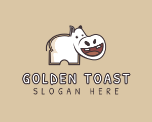 Toast - Hippopotamus Toast Bread logo design