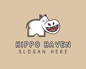 Hippo - Hippopotamus Toast Bread logo design
