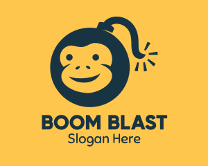 Explosive - Chimpanzee Monkey Bomb logo design