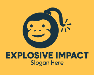 Chimpanzee Monkey Bomb logo design