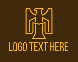 Simple - Golden Royal Eagle logo design