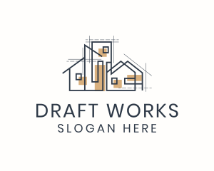 Draft - House Building Structure logo design