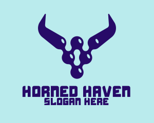 Digital Blue Horns logo design