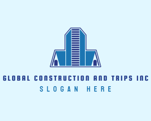 Residence - House Building Construction logo design