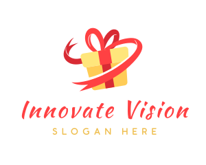 Gift Ribbon Present logo design