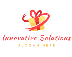 Gift Ribbon Present logo design