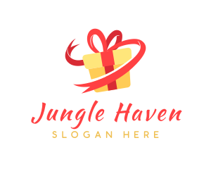 Gift Ribbon Present logo design