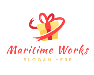 Gift Ribbon Present logo design