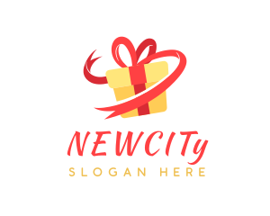 Gift Ribbon Present logo design