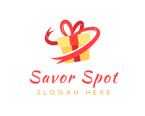 Gift Ribbon Present logo design