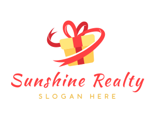 Gift Ribbon Present logo design