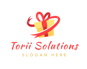 Gift Ribbon Present logo design