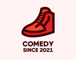 Basketball Shoe - Red Rubber Shoes logo design