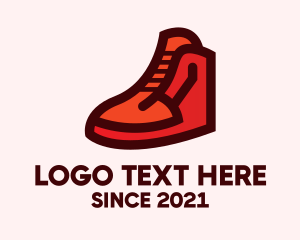 踢 - 紅色橡膠鞋徽標設計