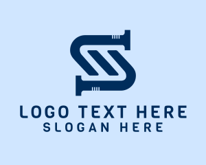Media Company - Industrial Nail Letter S logo design