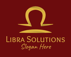 Gold Libra Horoscope Symbol logo design