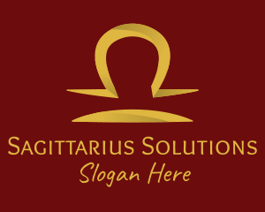 Sagittarius - Gold Libra Horoscope Symbol logo design