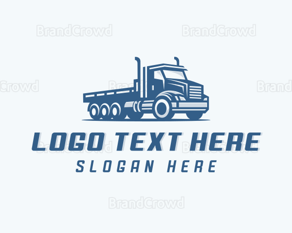 Flatbed Truck Trucking Logo