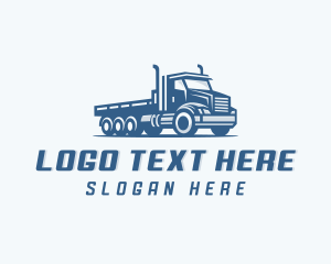 Mobile Crane - Flatbed Truck Trucking logo design