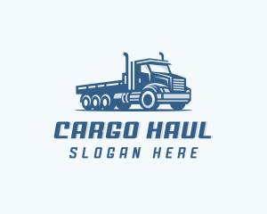 Flatbed Truck Trucking logo design