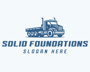 Trucker - Flatbed Truck Trucking logo design