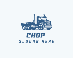 Mobile Crane - Flatbed Truck Trucking logo design