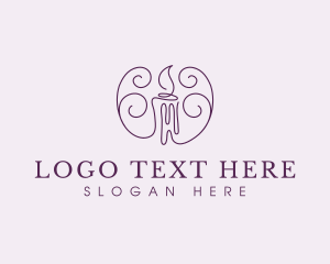 Relaxing - Flame Candle Wax logo design