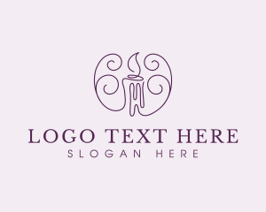 Massage - Flame Candle Wax logo design