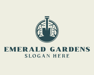 Landscaping Shovel Gardener logo design