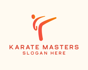 Athletic Karate Kick logo design