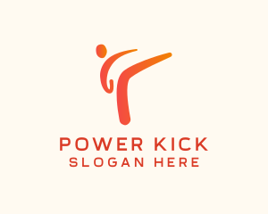 Kick - Athletic Karate Kick logo design