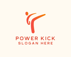 Athletic Karate Kick logo design