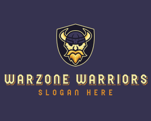 Shield Viking Warrior logo design