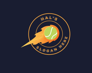 Flame Tennis Ball Sports Logo