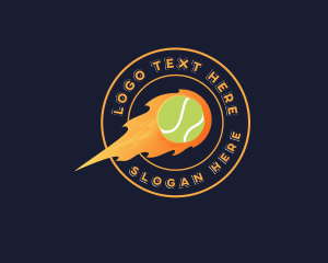 Flame Tennis Ball Sports Logo