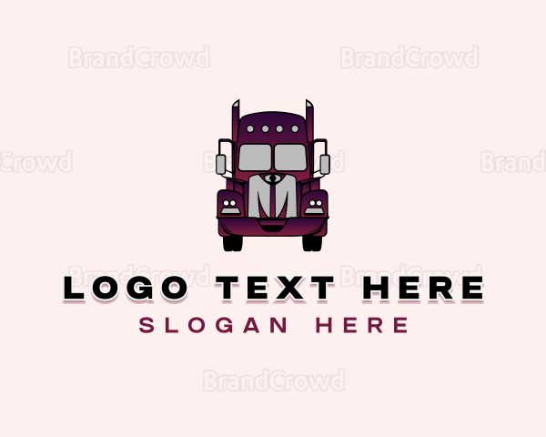 Trailer Truck Haulage Transport Logo