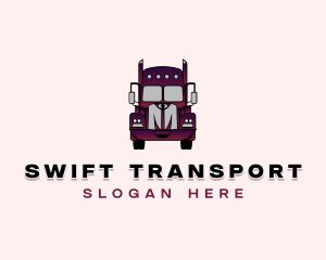 Trailer Truck Haulage Transport logo design