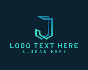 Futuristic - Startup Tech Multimedia Letter J logo design