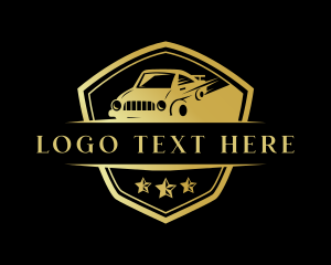Fast Car - Automotive Shield Emblem logo design