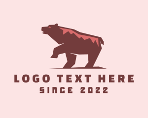 Grizzly - Walking Wild Bear logo design