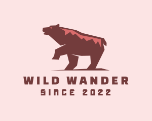 Walking Wild Bear logo design