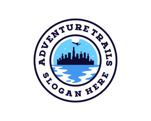 Airplane Cityscape Tourism logo design