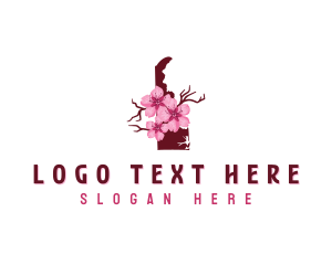 Map - Delaware Floral Blossom logo design